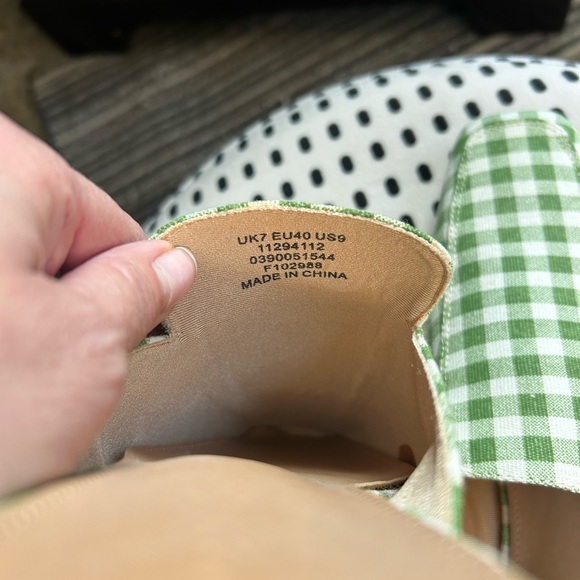 ASOS Green and White Gingham Flats - Picture 4 of 5